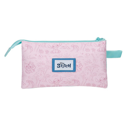 Portatodo triple Disney Stitch y Angel Beach & Love turquesa - 3