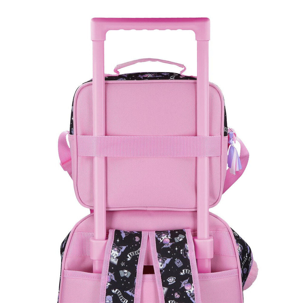Neceser Kuromi Hello Kitty rosa y negro adaptable a carro - 2