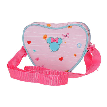 Bandolera rosa de Minnie Disney con forma de corazón y estampado floral - 3