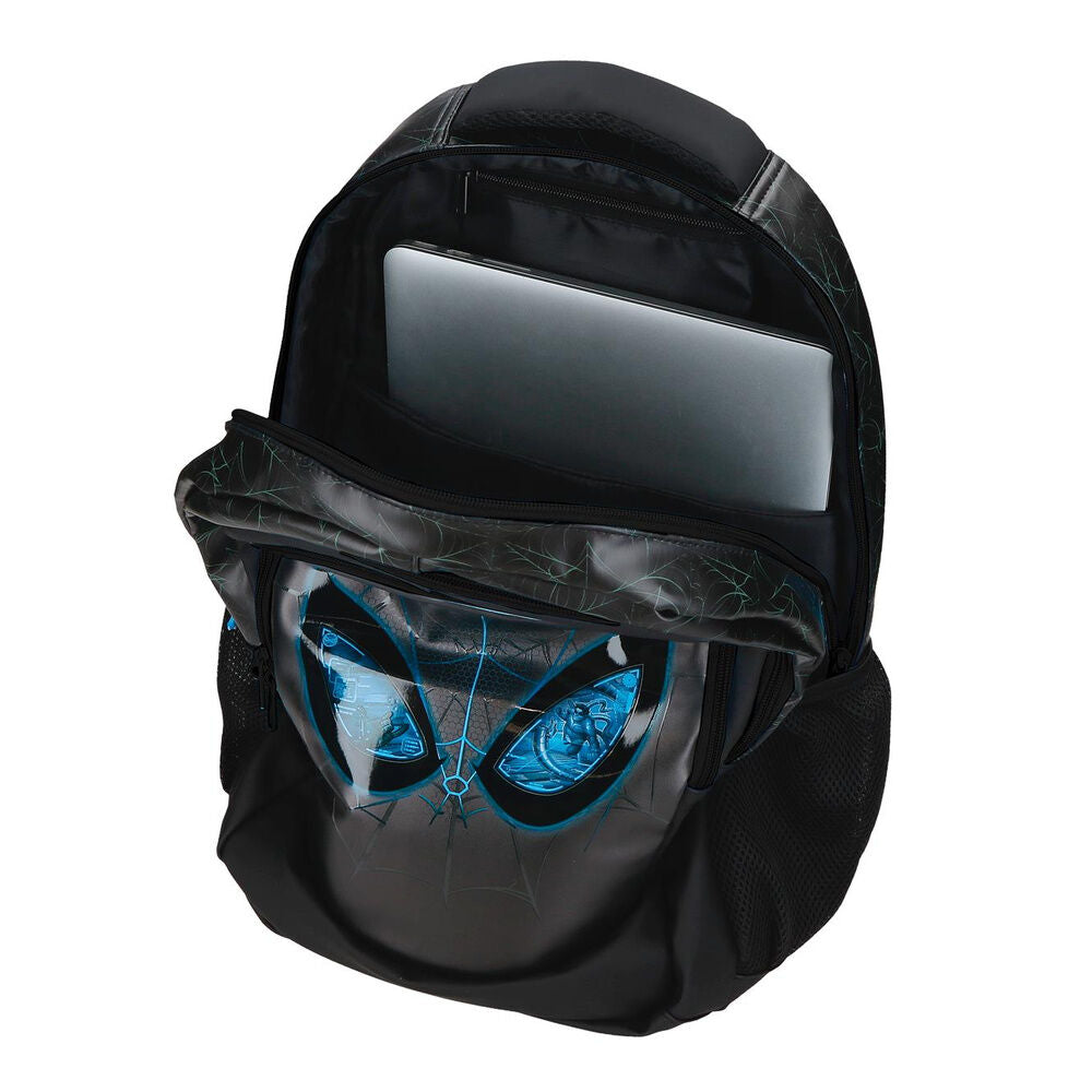 Mochila Spider-Man Marvel negra y gris adaptable a carro - 4