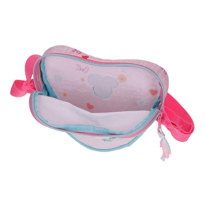 Bandolera rosa de Minnie Disney con forma de corazón y estampado floral - 4