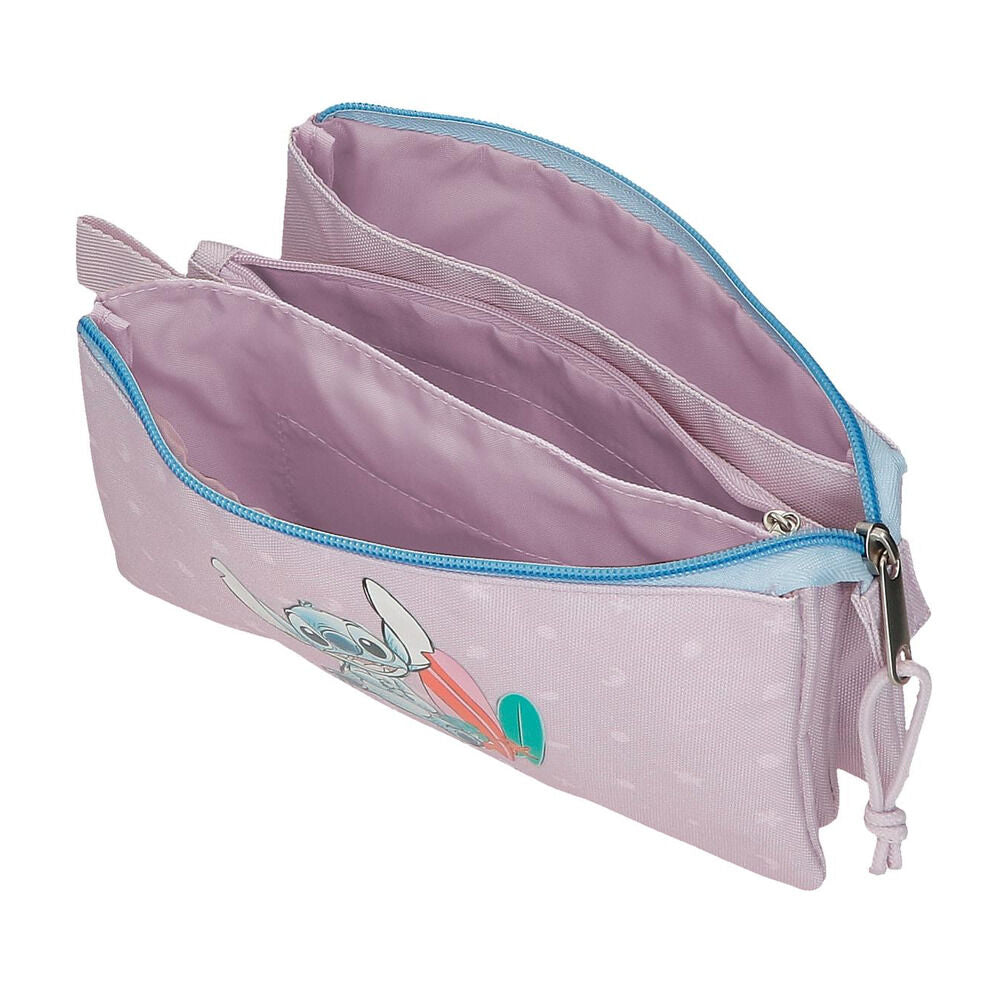 Portatodo triple rosa de Stitch Disney con diseño hawaiano - 4