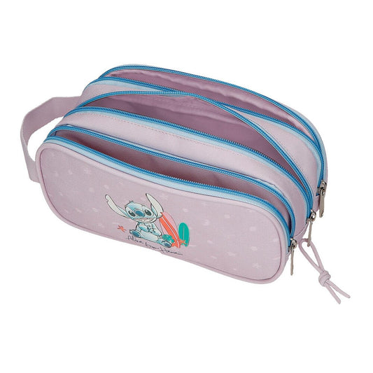Neceser rosa Stitch Disney con tablas de surf y varios compartimentos - 4