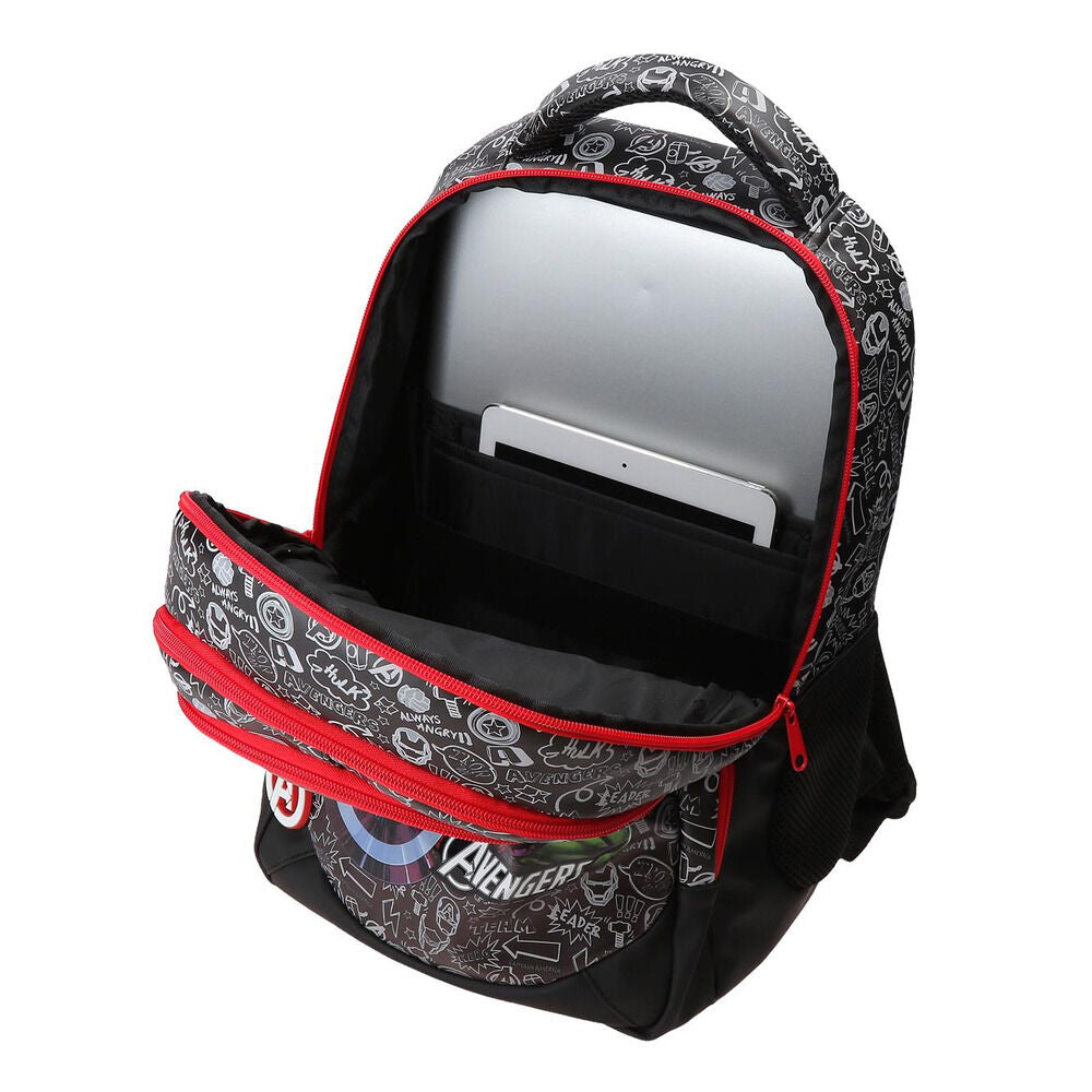 Mochila Avengers Marvel negra y roja adaptable a carro - 4