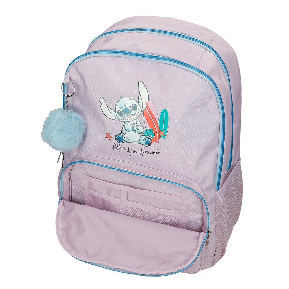 Trolley mochila lila de Stitch Disney con ruedas y asa telescópica - 5
