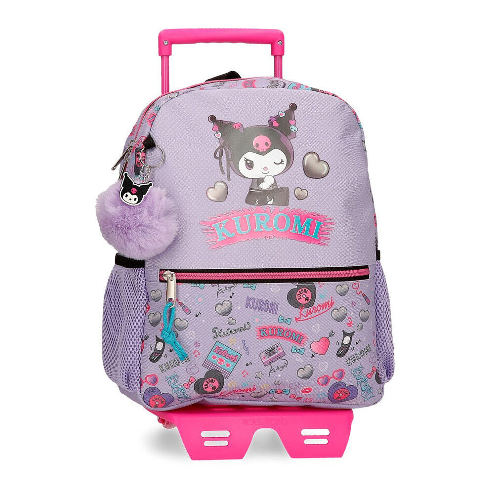 Trolley lila de Kuromi Hello Kitty con pompón y colgante - 2