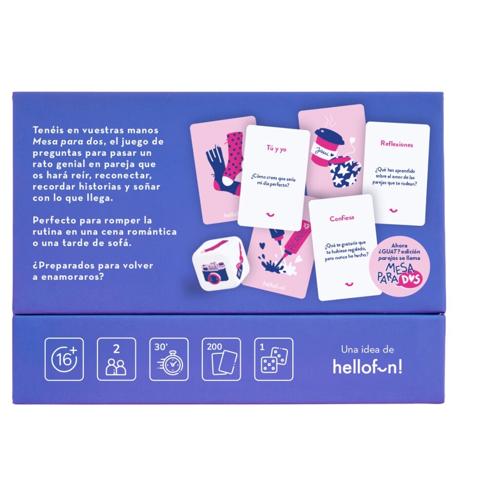 Caja rosa del juego de cartas Mesa para Dos de HELLOFUN! - 5