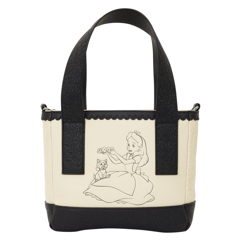 Bolso Loungefly de Alicia en el País de las Maravillas Disney en crema y negro