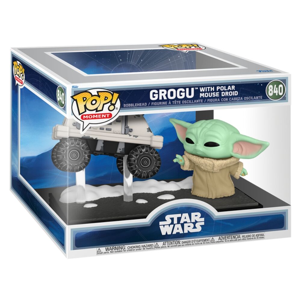 Figura Funko POP Moments de Grogu con Polar Mouse Droid en una escena nevada de Star Wars - 2