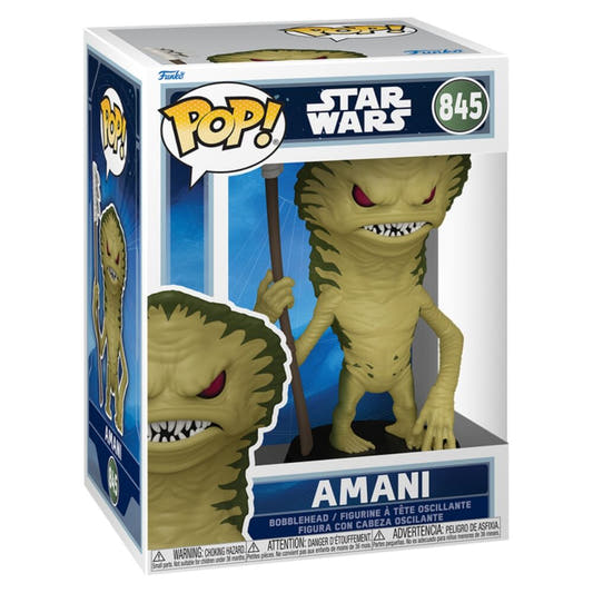 Figura Funko POP Amani de Star Wars con bastón y base negra - 2