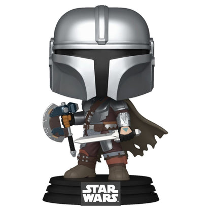 Figura Funko POP! de The Mandalorian con casco, armadura, capa y armas