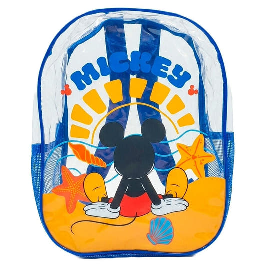 Mochila transparente de PVC con Mickey Disney y estampado marino