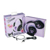 Auriculares infantiles inalámbricos Kuromi Hello Kitty negros y lilas con luces LED
