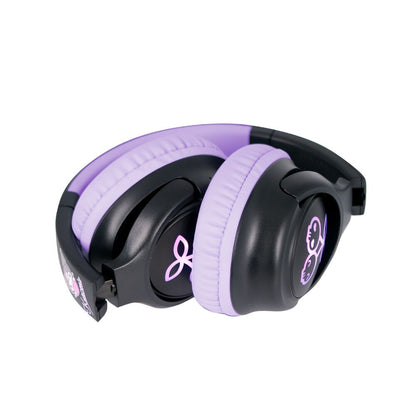 Auriculares infantiles inalámbricos Kuromi Hello Kitty negros y lilas con luces LED - 5