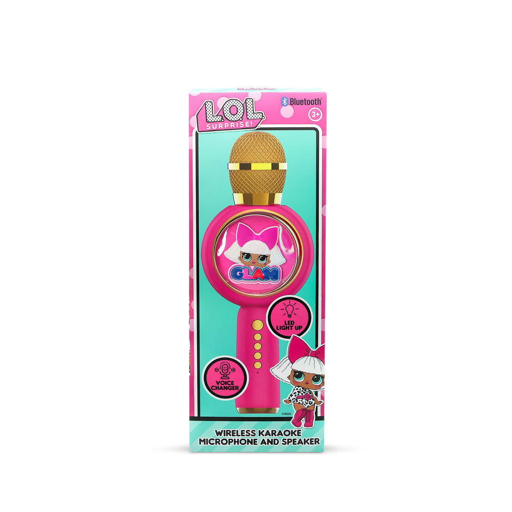 Micrófono inalámbrico rosa Glam L.O.L. Surprise con luces LED