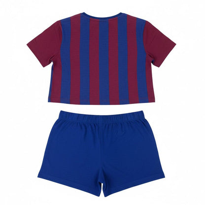 Pijama corto adulto F.C. Barcelona azul y granate - 2
