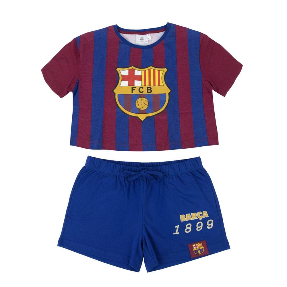 Pijama corto adulto F.C. Barcelona azul y granate