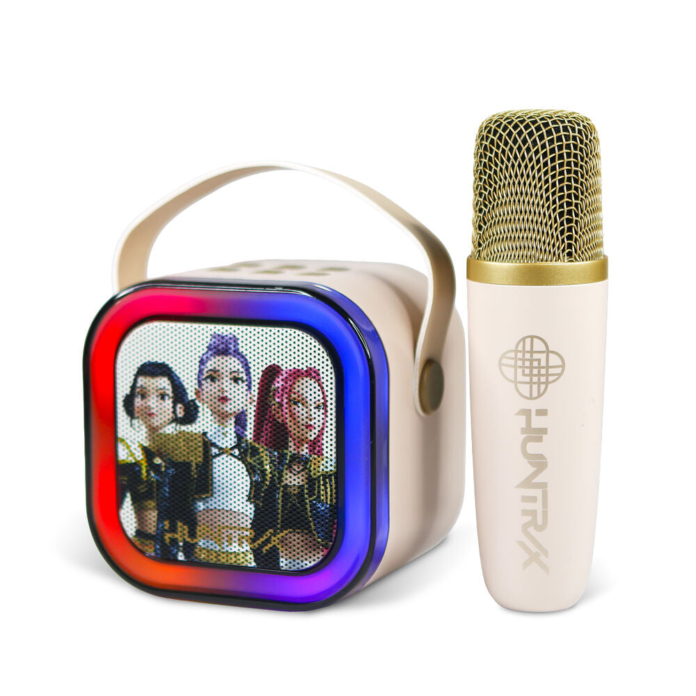 Altavoz karaoke cream KPop Demon Hunters con micrófono y luces LED - 6