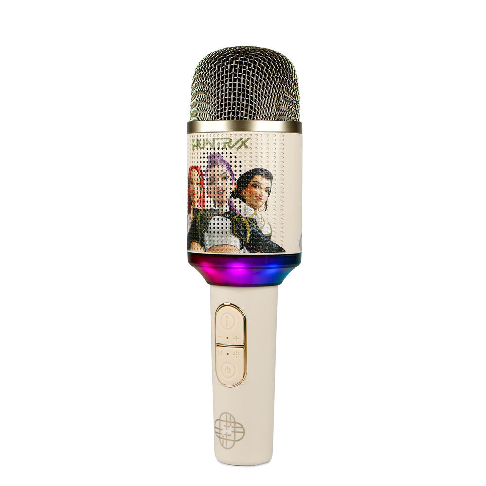 Micrófono karaoke inalámbrico dorado KPop Demon Hunters con luz LED - 2