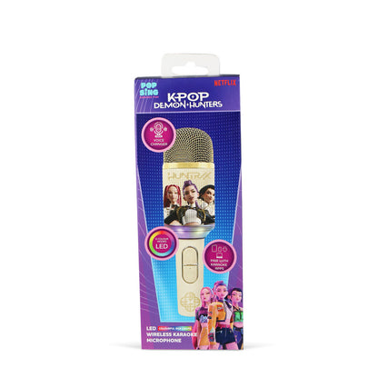 Micrófono karaoke inalámbrico dorado KPop Demon Hunters con luz LED - 6