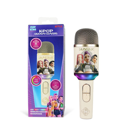Micrófono karaoke inalámbrico dorado KPop Demon Hunters con luz LED - 7