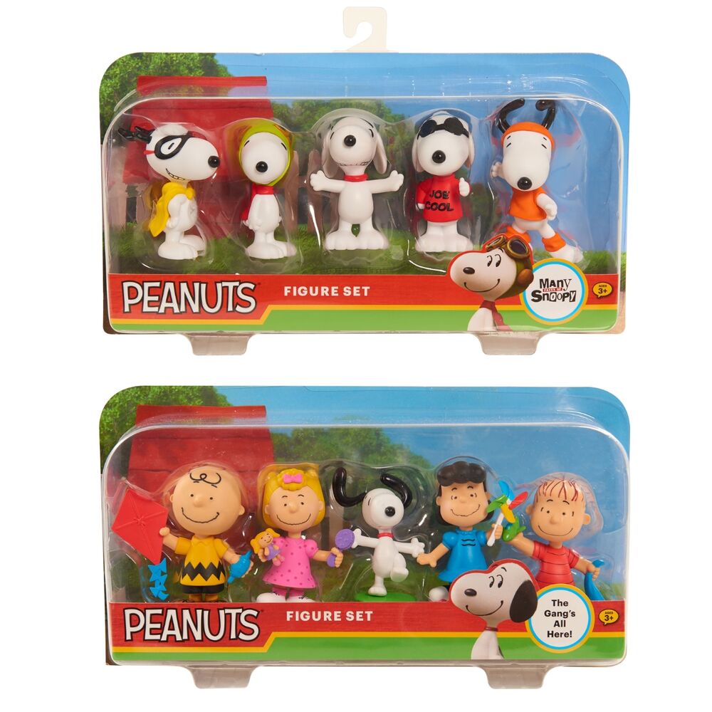 Blíster surtido de 5 figuras Peanuts con Snoopy