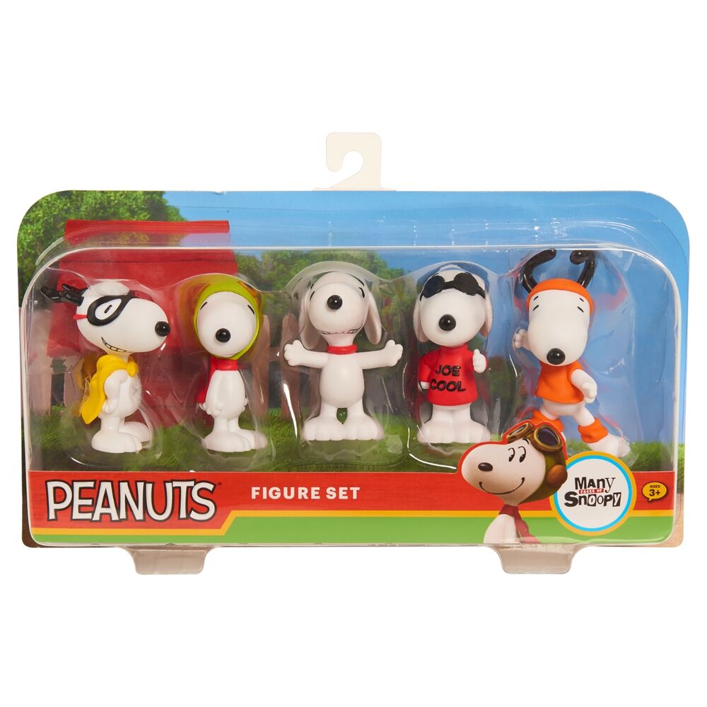 Blíster surtido de 5 figuras Peanuts con Snoopy - 5