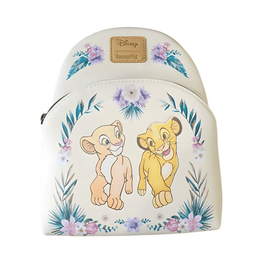 Mochila Disney Loungefly de Simba y Nala con estampado floral