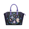 Bolso satchel Loungefly Disney Villains negro con flores y asas moradas