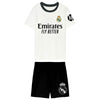 Pijama infantil del Real Madrid con camiseta blanca y pantalón corto negro