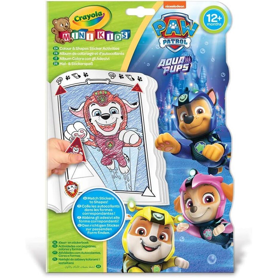 Libro de actividades Crayola Paw Patrol Aqua Pups con pegatinas - 3
