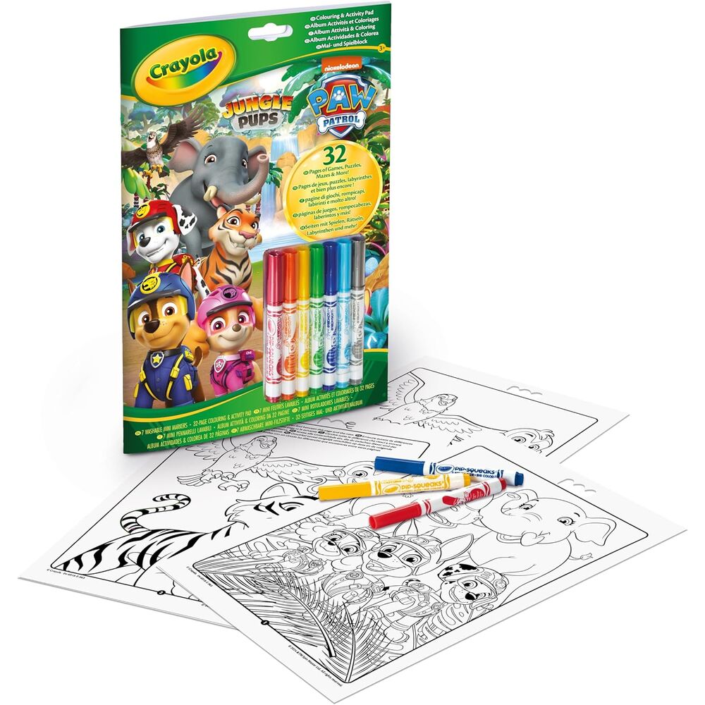 Libro de actividades Crayola Paw Patrol Jungle Pups con 7 rotuladores