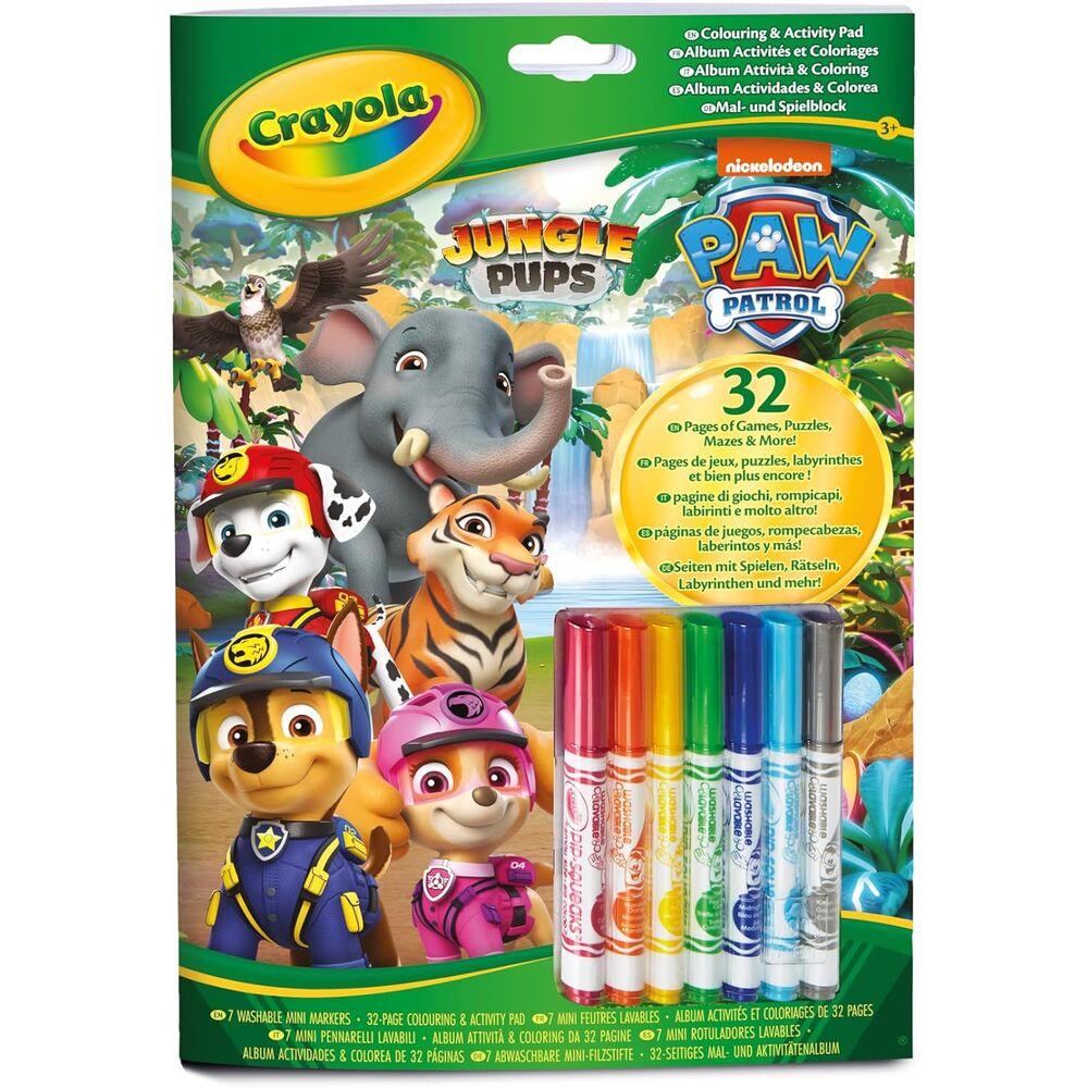 Libro de actividades Crayola Paw Patrol Jungle Pups con 7 rotuladores - 2