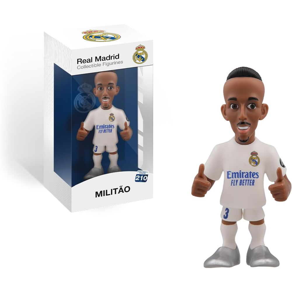 Figura MINIX de Militão con la equipación del Real Madrid en su caja - 2