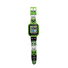 Reloj interactivo Minecraft verde con cámara y correa temática