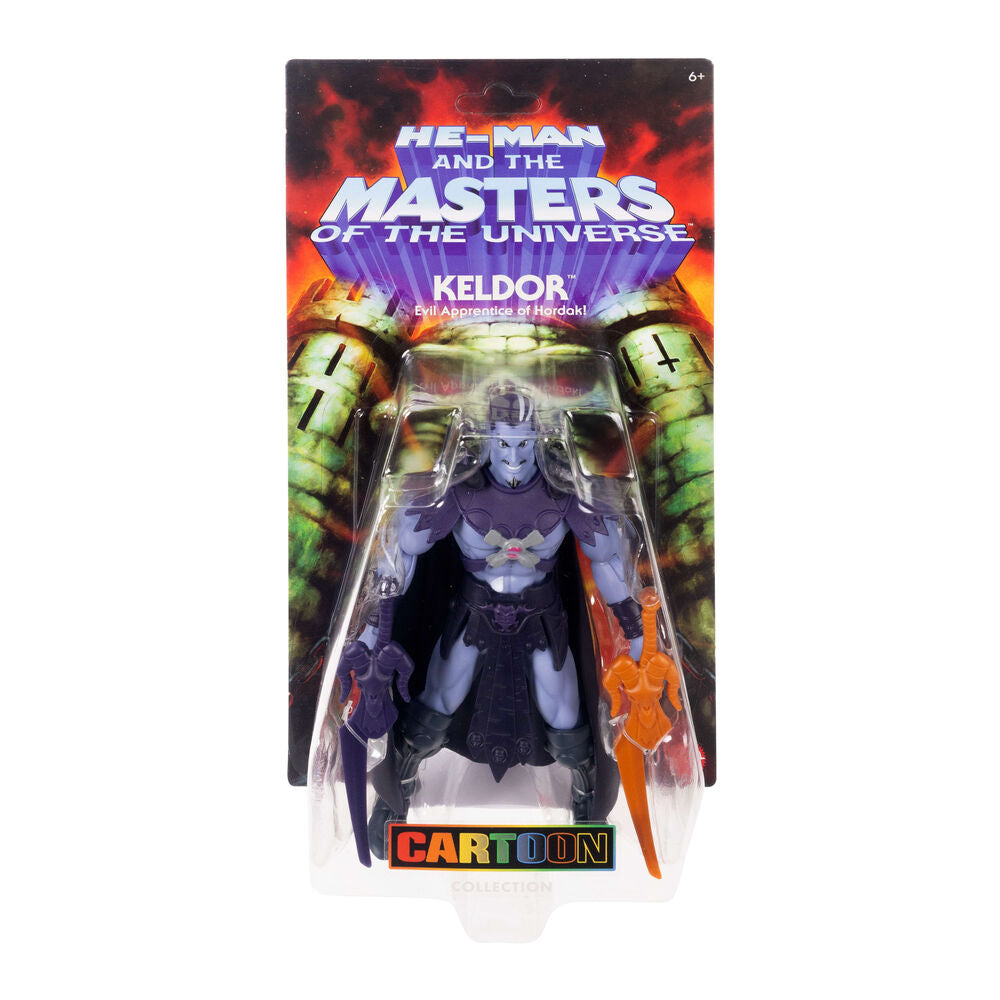 Figura articulada Keldor Masters of the Universe Origins con armadura morada y espadas - 3