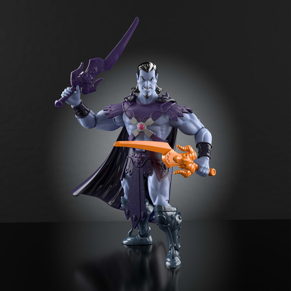 Figura articulada Keldor Masters of the Universe Origins con armadura morada y espadas - 4