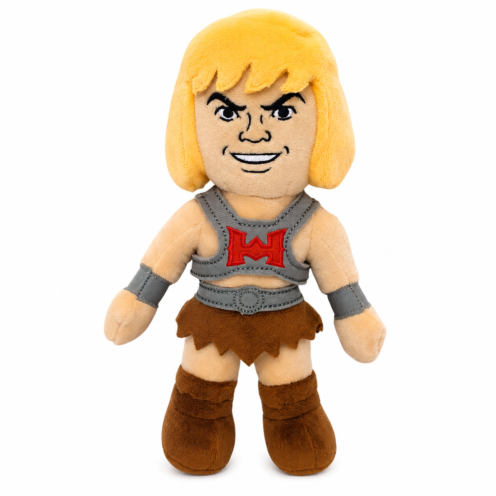 Peluche de He-Man de Masters of the Universe con armadura gris