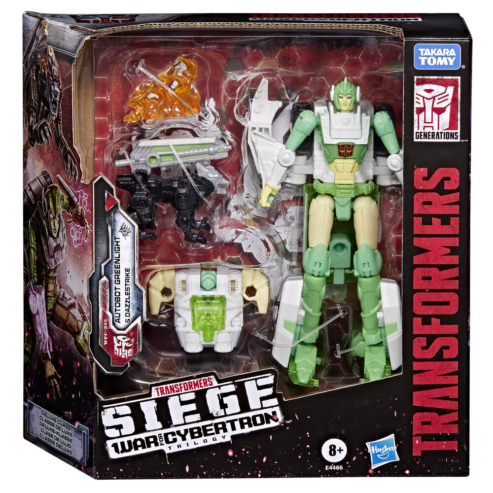 Figura Transformers Siege verde y blanca en modo robot y vehículo - 2