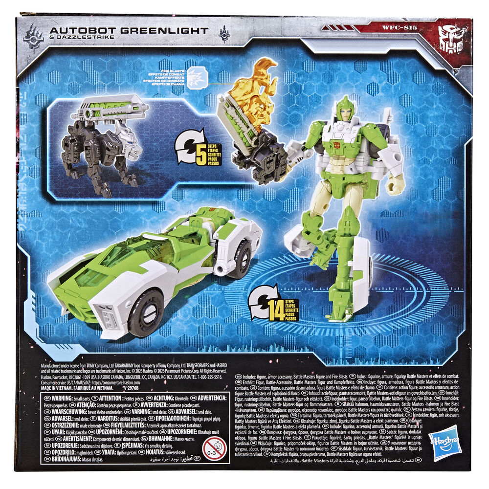 Figura Transformers Siege verde y blanca en modo robot y vehículo - 6