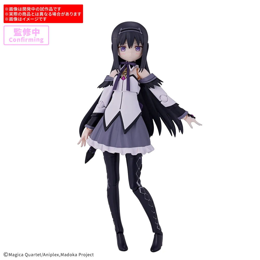 Figura articulada de Homura Akemi con vestido blanco y violeta