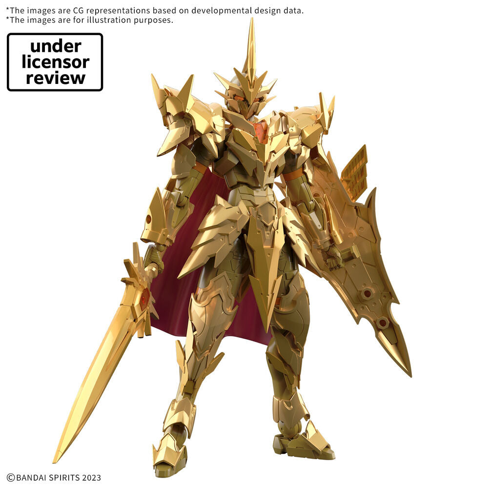Maqueta Superior Arch Knight 30 Minutes Fantasy con armadura dorada, espada, escudo y capa