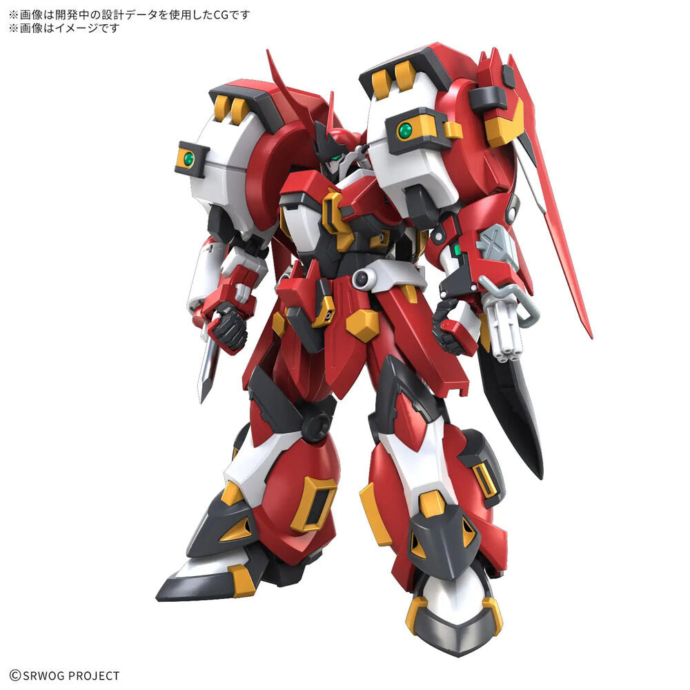 Maqueta HG del mecha Alteisen Riese en rojo, blanco, negro y dorado