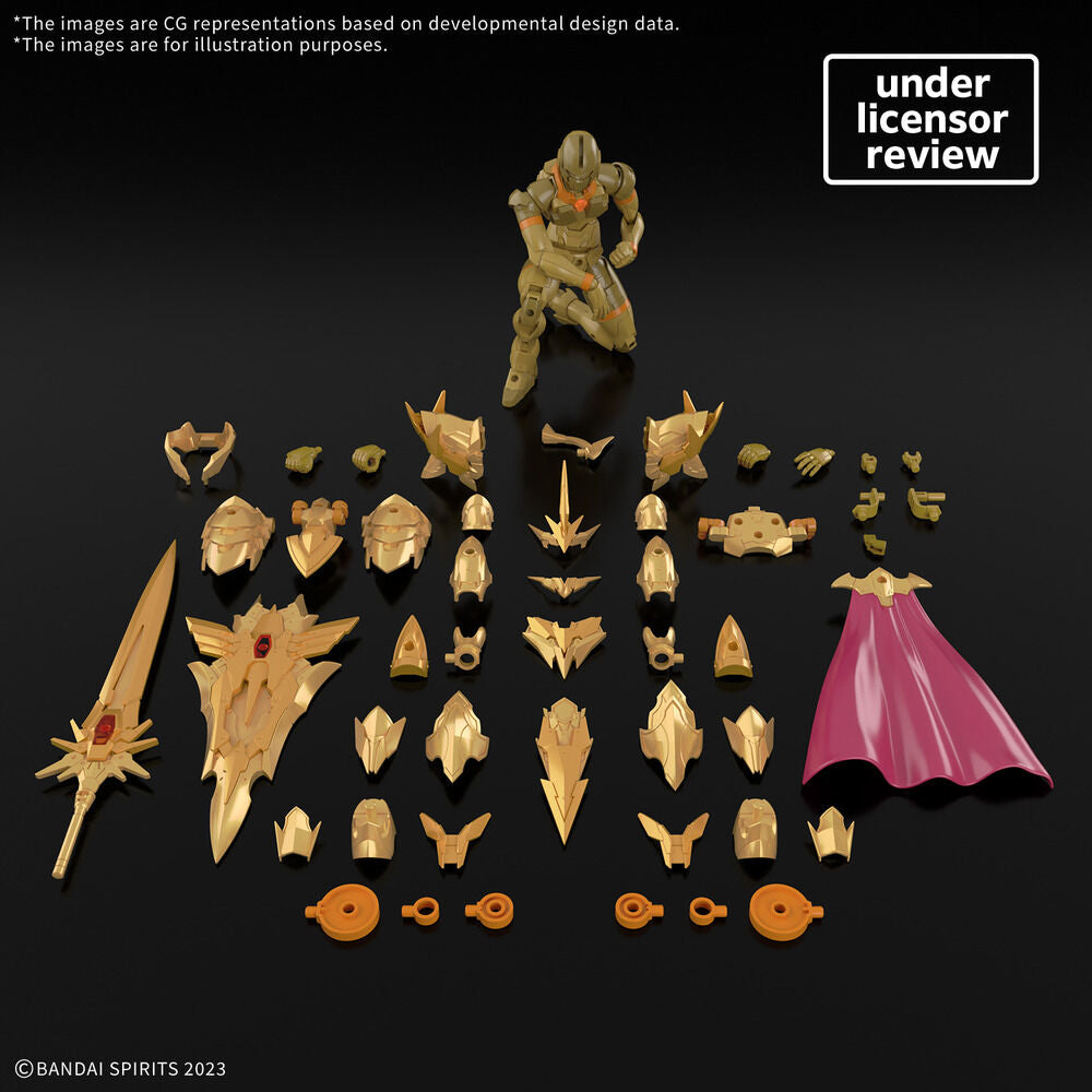 Maqueta Superior Arch Knight 30 Minutes Fantasy con armadura dorada, espada, escudo y capa - 5