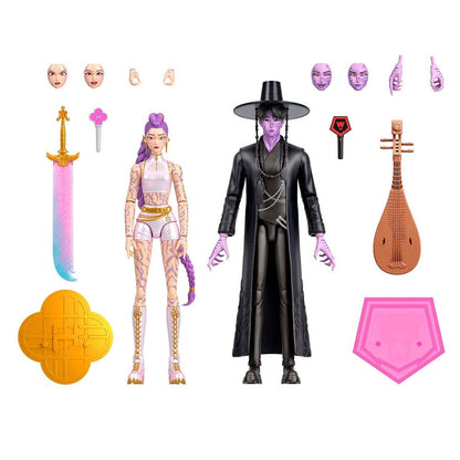Blíster Mattel con figuras articuladas de Rumi y Jinu de KPop Demon Hunters