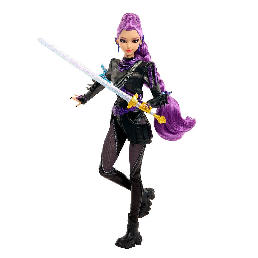 Muñeca Deluxe Rumi de KPop Demon Hunters con cabello morado y espada - 2