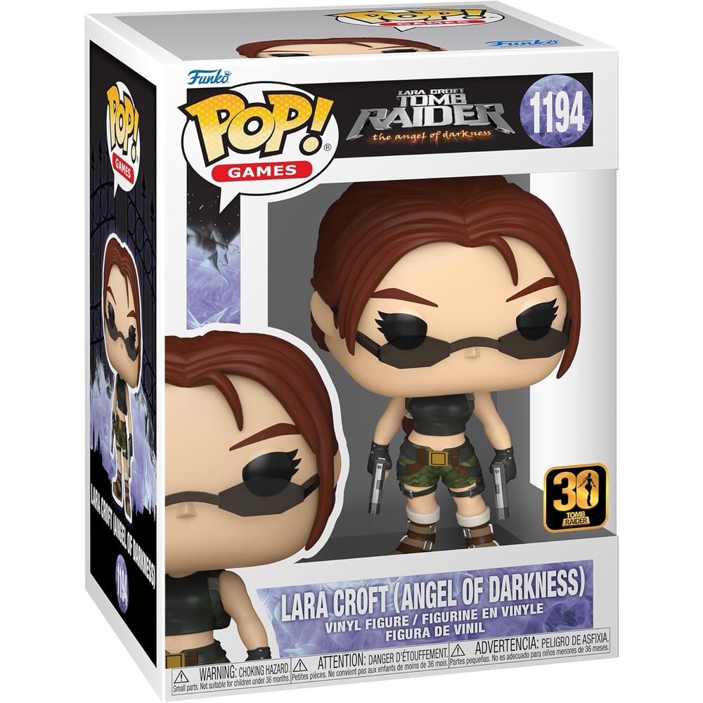 Figura Funko POP de Lara Croft de Tomb Raider con gafas y dos pistolas - 2