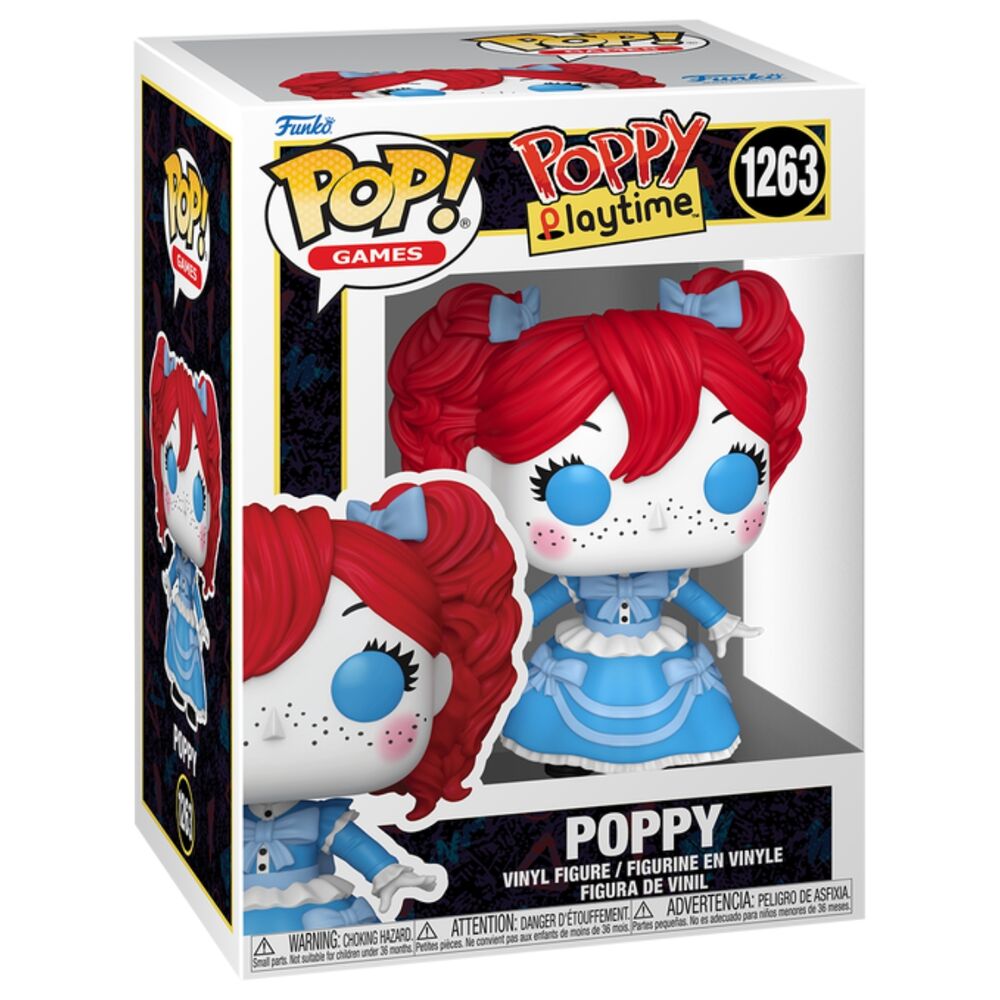 Figura Funko POP! de Poppy de Poppy Playtime con vestido azul y cabello rojo - 2