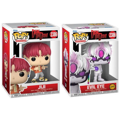 Figuras Funko POP! de Dandadan Jiji y Evil Eye en sus cajas