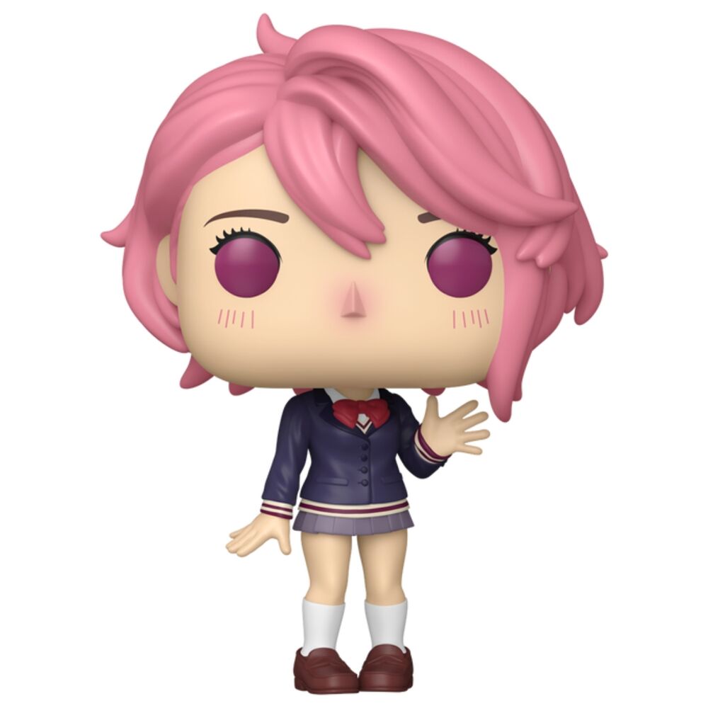 Figura Funko POP! de Aira de Dandadan con cabello rosa y uniforme escolar